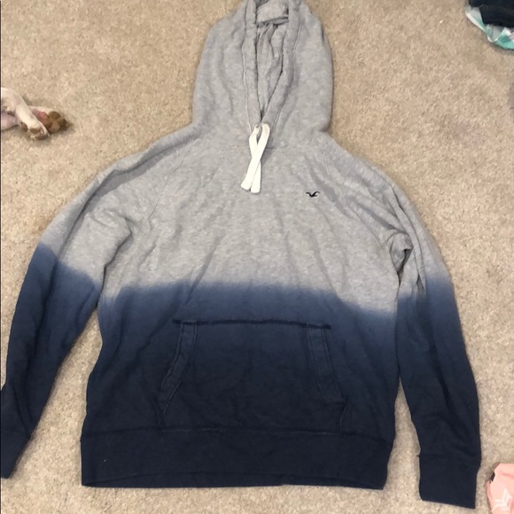 white and blue hollister hoodie